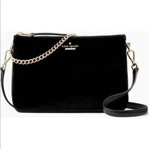 Kate Spade New York 249634 Womens Dawn Place Velvet Madelyne Crossbody Bag Black